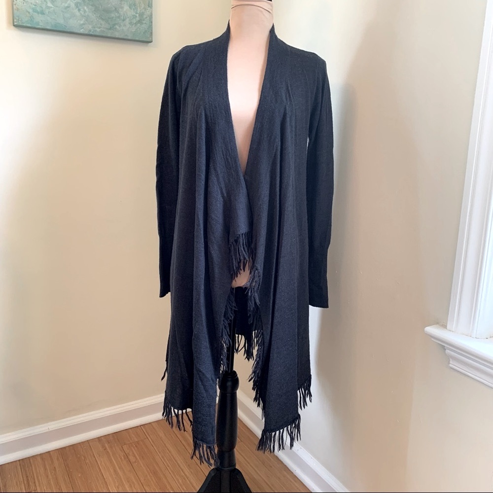Mercer and Madison Long sleeve cascading fringed cardigan.  …